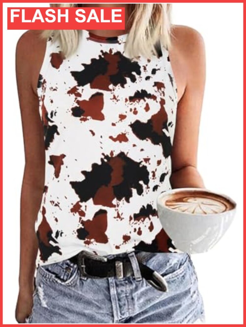 Women's Tank Top Sleeveless Crewneck Loose Fit Summer Casual Basic Tee